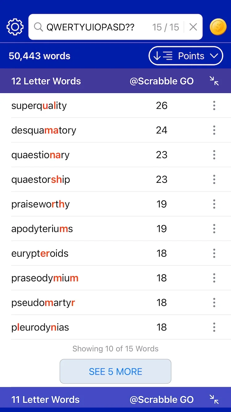 Unscramble Words App Screenshot
